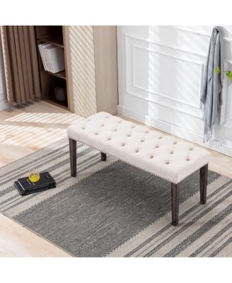 Heng Ming Upholstered Tufted Velvet Ottoman Bench