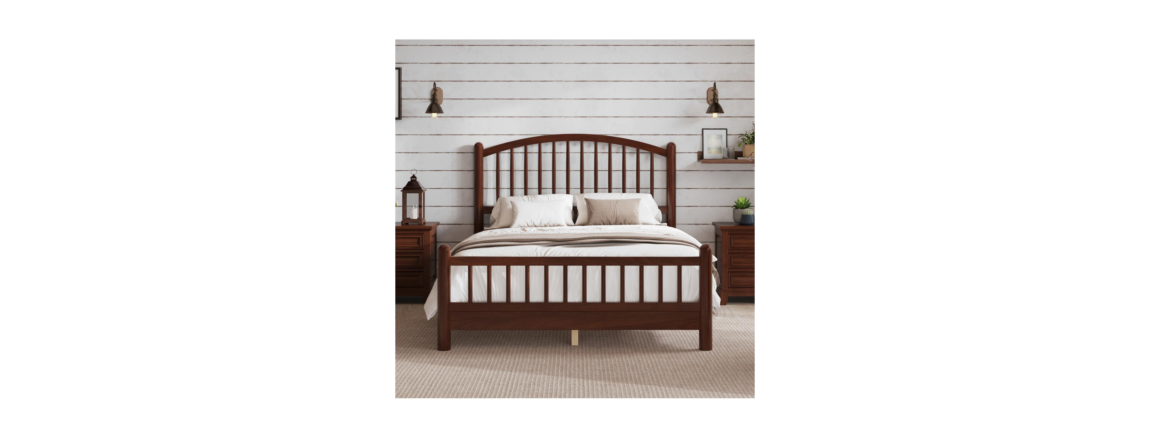 Streamdale Furniture Espresso Wood Full Bed Frame