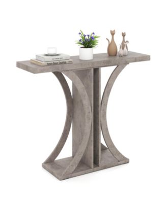 Console Table 39.5 Inch Rectangular Entryway Table with Geometric Frame