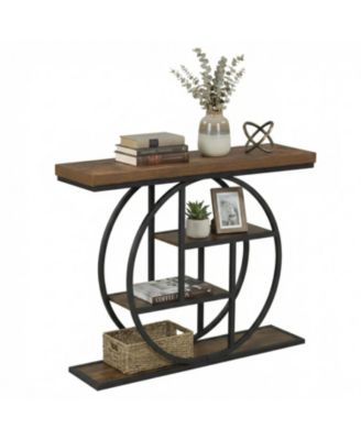 4 Tier Console Table 41 Inches Entryway Table with Storage Shelves