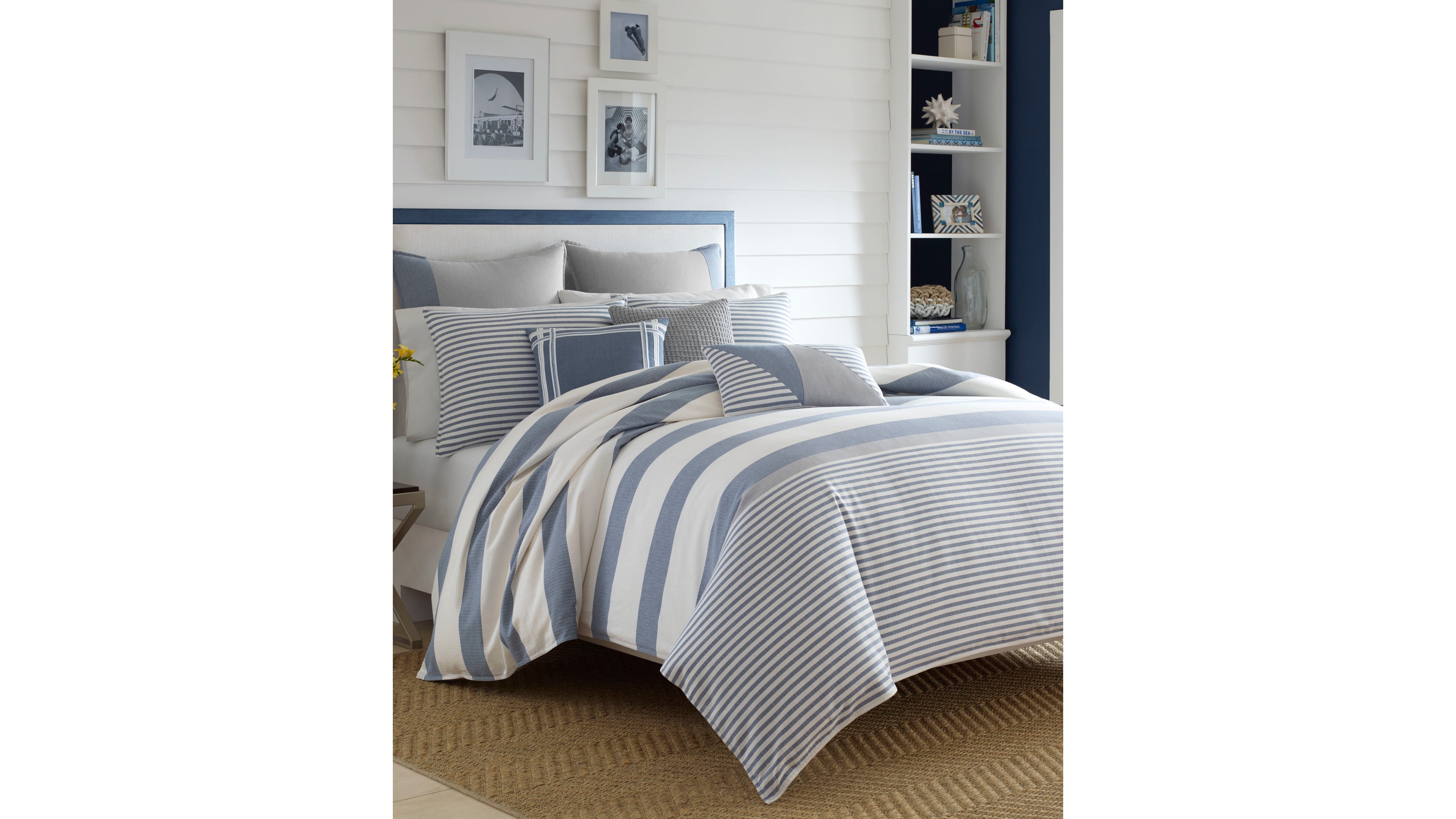 Nautica Fairwater Reversible 3-Pc. Duvet Cover Set, King