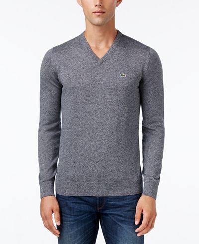 Lacoste Men's Chambray V-Neck Sweater