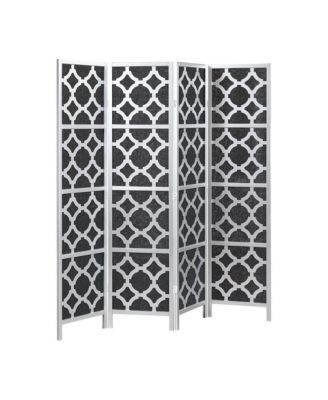 4-Panel Room Divider, Decorative Folding Freestanding Privacy Screen