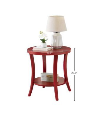 Perth Round End Table with Shelf