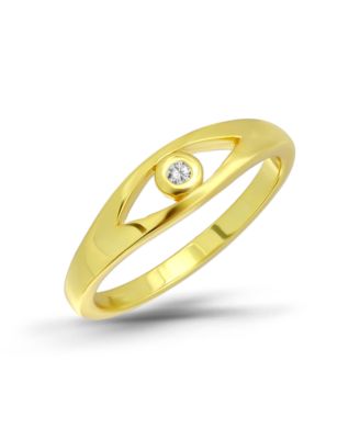 Cubic Zirconia Evil Eye Pinky Ring