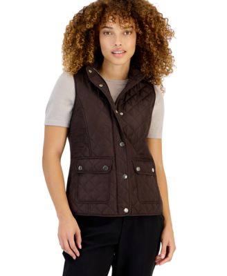 Petite Quilted Lined Vest