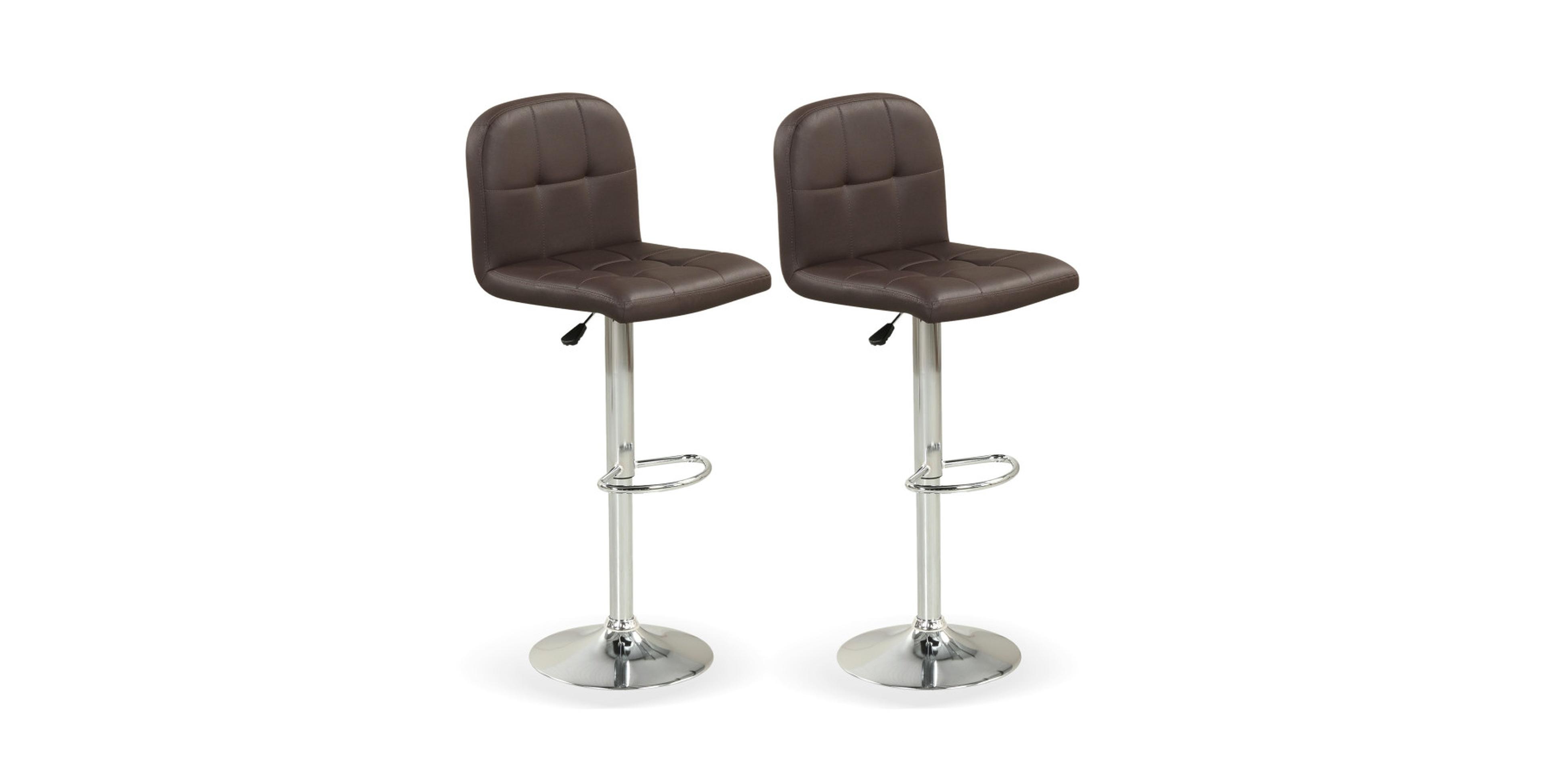 Gouun Height Adjustable Swivel Bar Stools Set of 2 with Metal Base and Footrests
