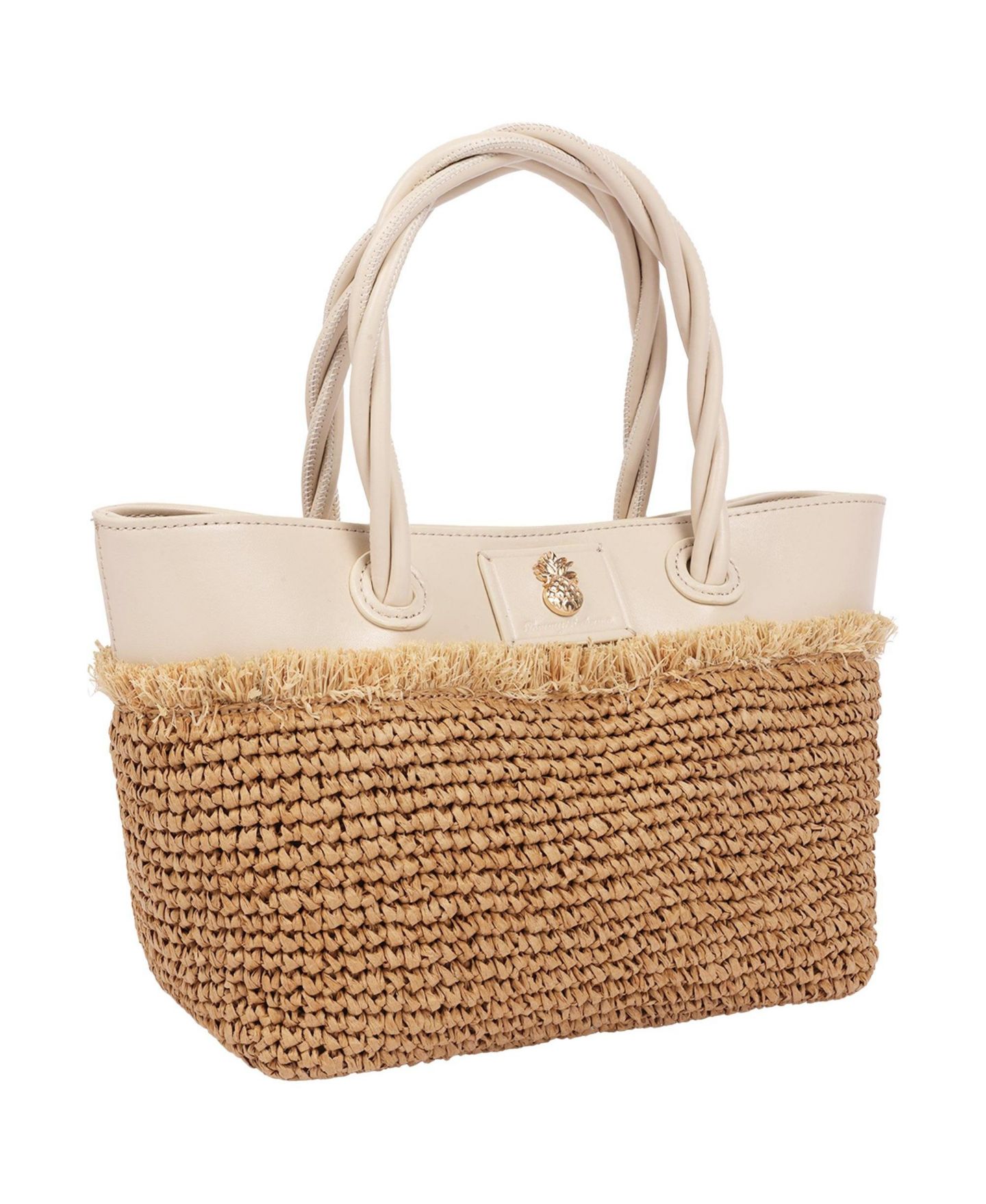 Женская сумка Tommy Bahama Charlotte Raffia Fringe Medium Tote, цвет: Слоновая кость — фото 2