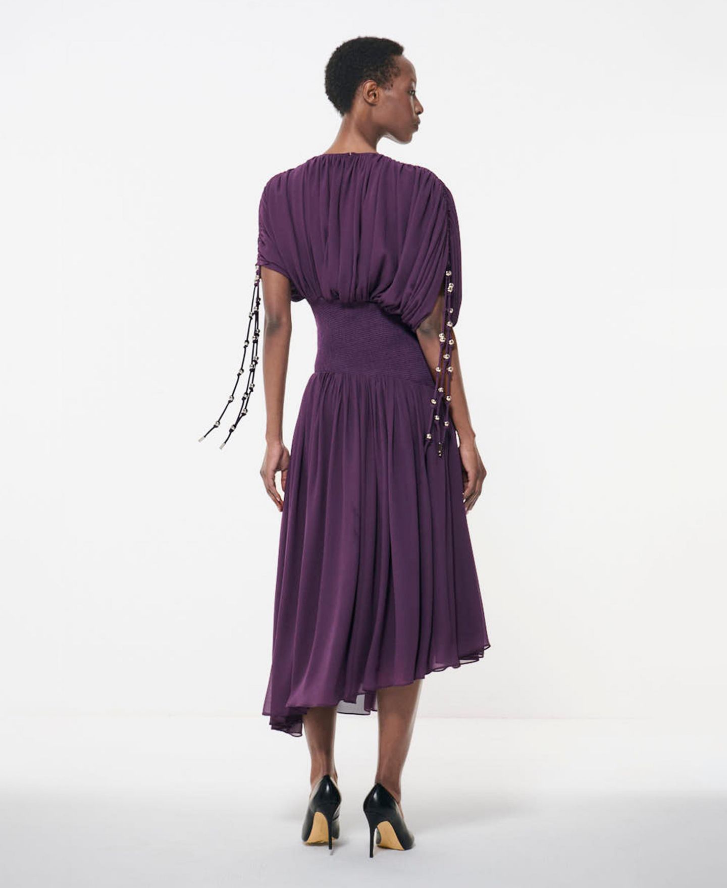 Женское платье Leem Smocked Waist Ruched Sleeve, цвет: Фиолетовый — фото 3