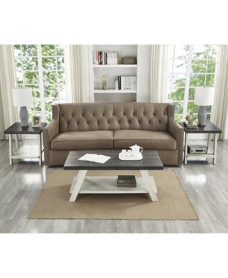 Athens Contemporary 3Pc Wood Shelf Coffee Table Set
