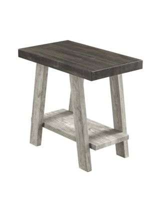 Ethens Contemporary Two-Tone Wood Shelf Side Table