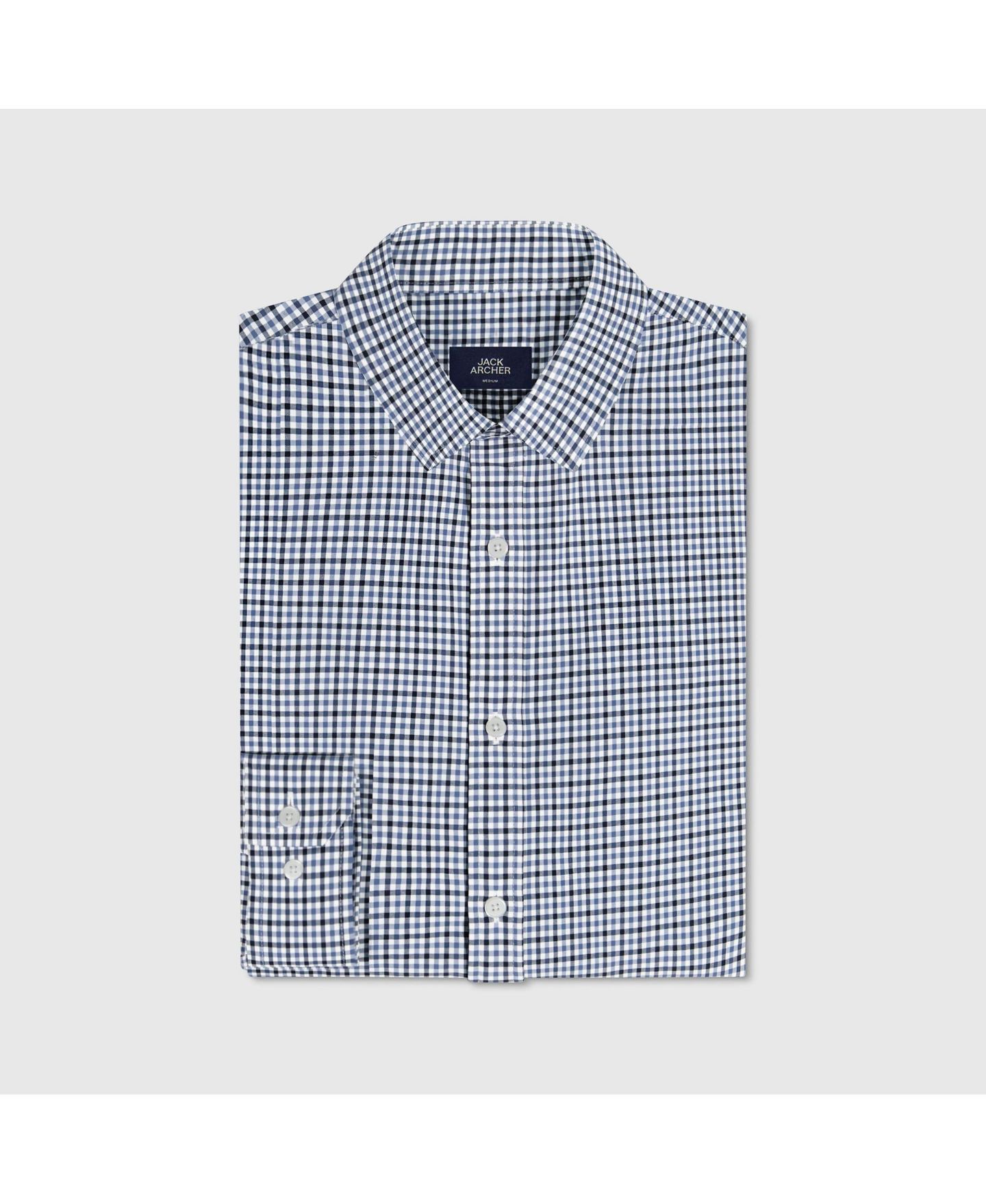 Мужская рубашка Jack Archer Everywear Classic-Fit Button-Down Collar Dress Shirt, цвет: В клетку — фото 7