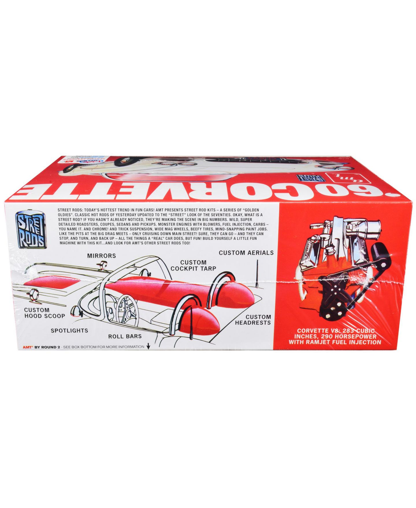 Детские конструкторы AMT 1960 Chevrolet Corvette Street Rods Skill 2 87-Piece Model Kit, Ages 14+ — фото 2