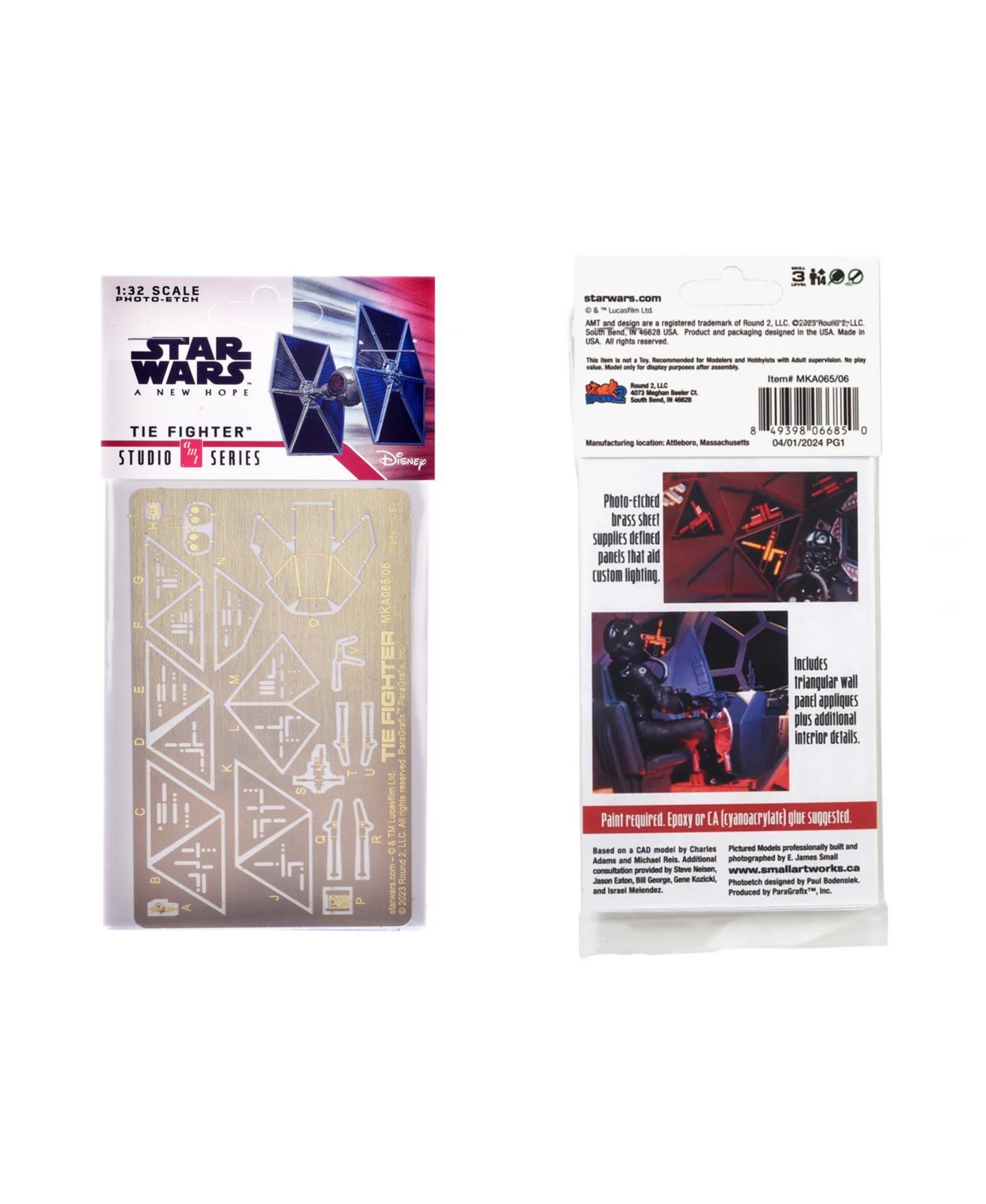 Детские конструкторы AMT Star Wars: A New Hope Tie Fighter Photoetch Set MKA065 22-Piece Building Set, Ages 14+ — фото 3