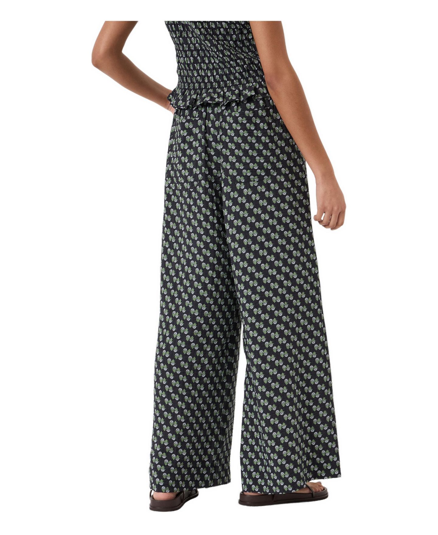 Женский топ Hush Luxa Floral-Print Shirred Ruffle-Hem Shell, цвет: С принтом синий — фото 3