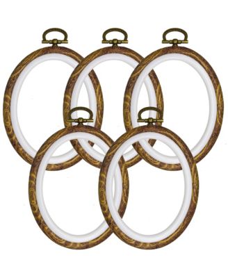 5 Embroidery Hoops Set Cross Stitch Frames for Craft Display