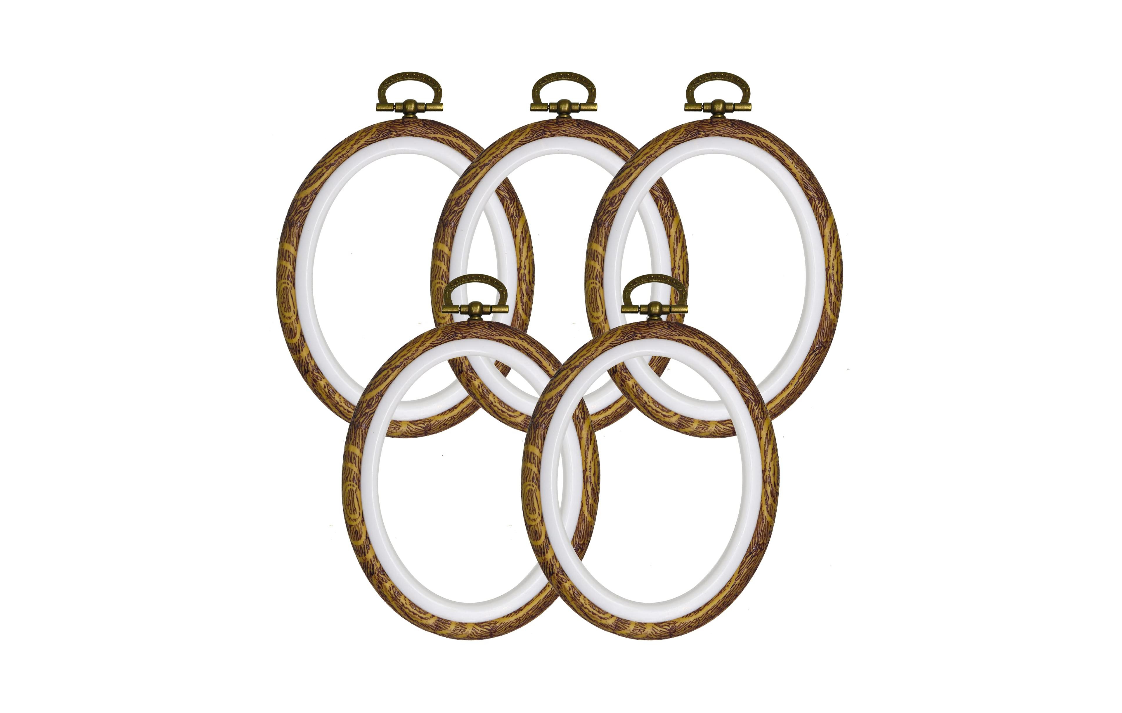 Aeelike 5 Embroidery Hoops Set Cross Stitch Frames for Craft Display