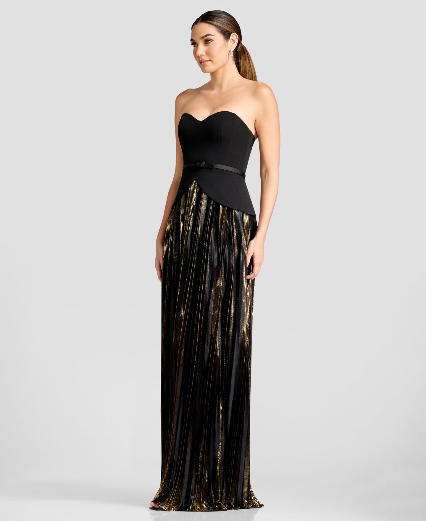 Женское платье Dress the Population Triston Strapless Sweetheart Fit-and-Flare, цвет: Чёрный разноцветный — фото 3