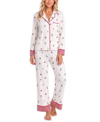 Women's Cozy Luxe Long-Sleeve Print 2-Piece Pajama Set