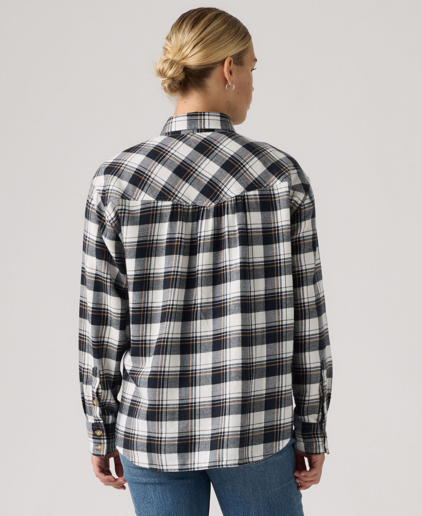 Женская рубашка Levi's Nash Plaid Flannel, цвет: Клетчатый антрацитовый — фото 4