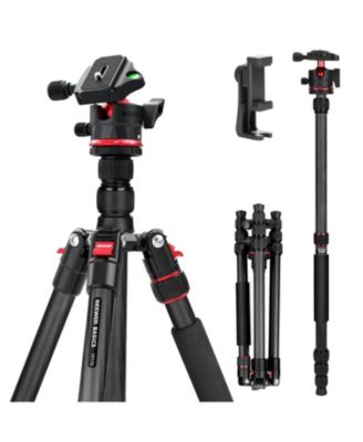 Carbon Fiber Travel Tripod Monopod 64-Inch for Cameras and Smartphones