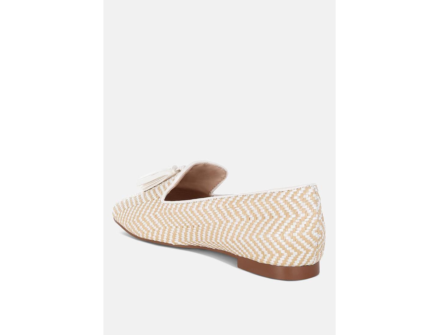 Женские туфли Rag & Co Dara Raffia Tassels Detail, цвет: Бежевый — фото 8