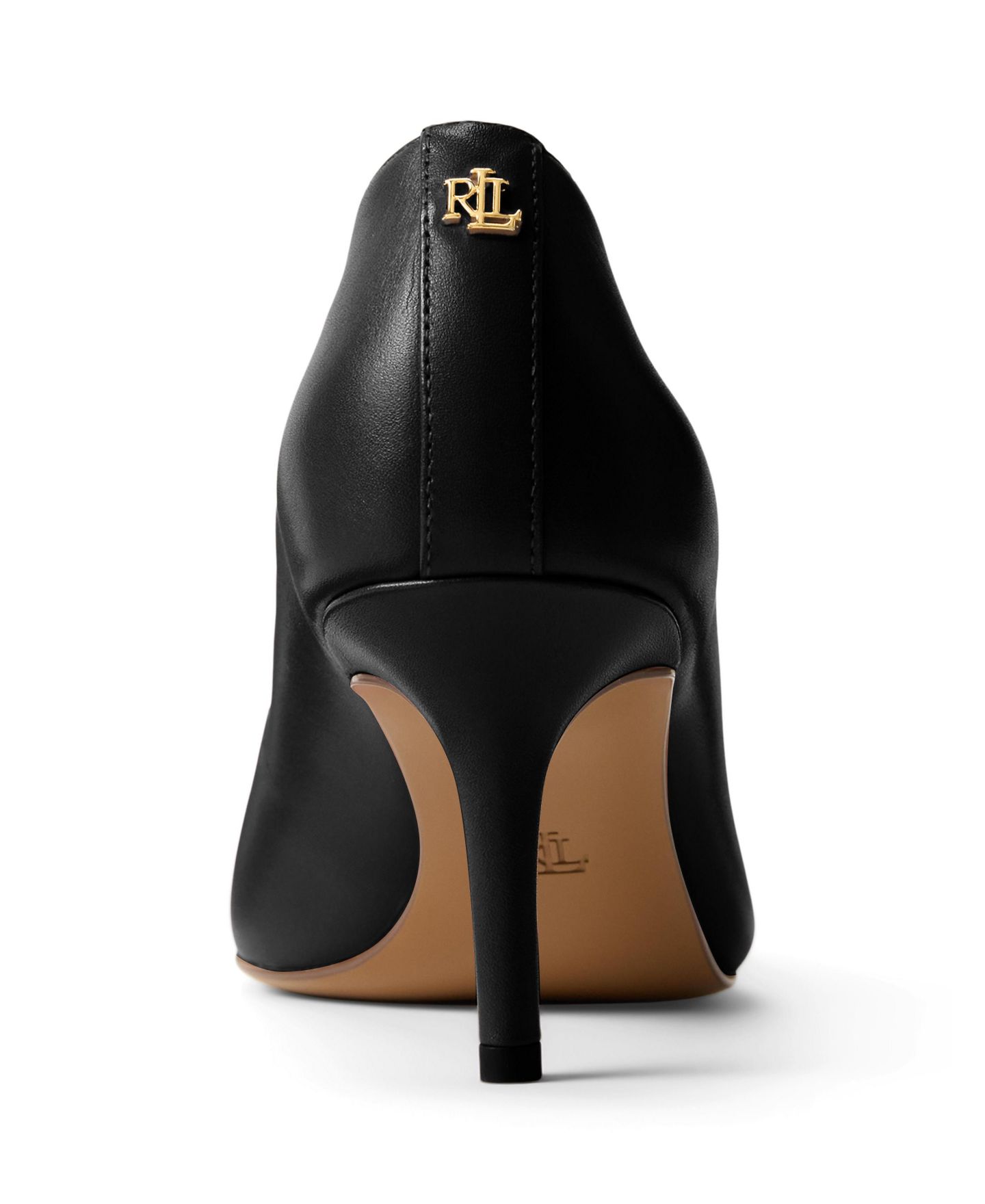Женские туфли Lauren Ralph Lauren Lanette Slip-On Pumps, цвет: Чёрный кожаный — фото 3
