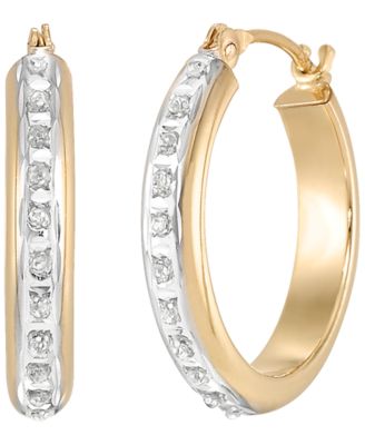 Diamond Small Hoop Earrings (0.01 ct. t.w.) in 10k Yellow Gold