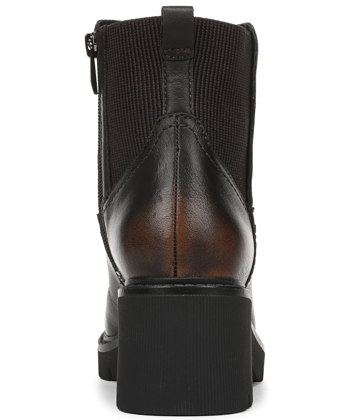 Женские ботинки Naturalizer Juni Lug Sole Block Heel Chelsea, цвет: Чёрный / Коричневый кожаный — фото 5