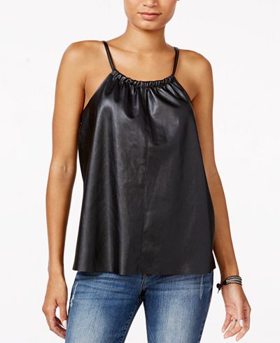 chelsea sky Faux-Leather Tank Top, Only at Macy's
