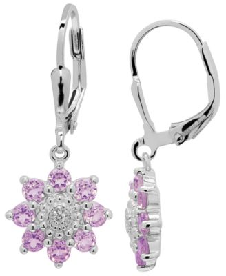 Amethyst Chandelier Floral Motif Dangle Earrings (1-1/8 ct. t.w.) in Sterling Silver