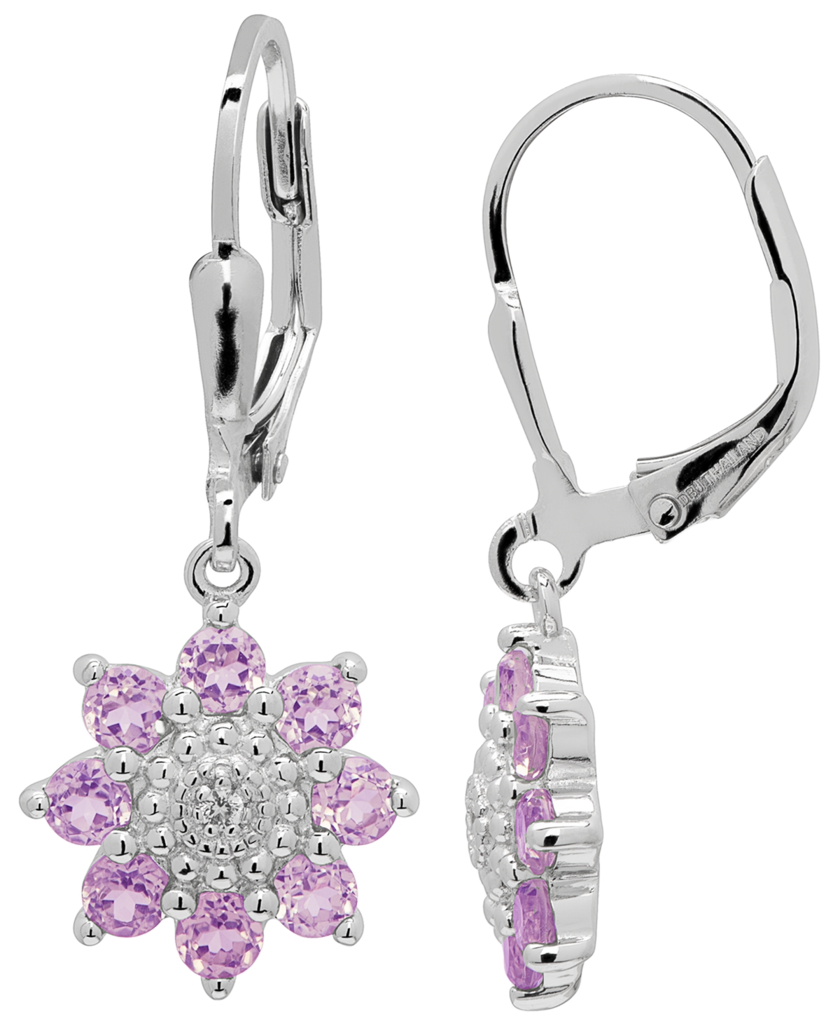 Amethyst Chandelier Floral Motif Dangle Earrings (1-1/8 ct. t.w.) in Sterling Silver