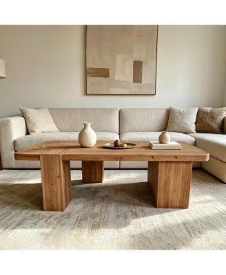  Solid Wood Rustic Coffee Table