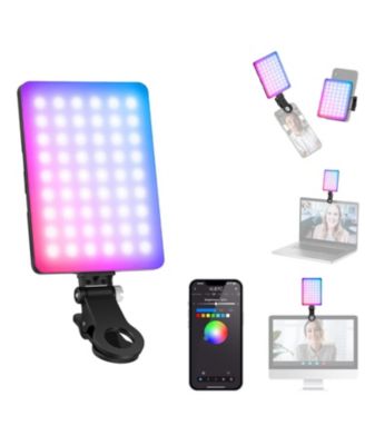 RGB Selfie Light Rechargeable LED Light Compatible with Cameras, Tripods, and Smartphones