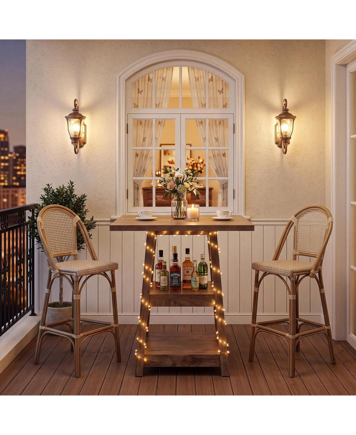 Tribesigns Bar Table, Extra Long High Top Table with Sturdy Iron Footrest