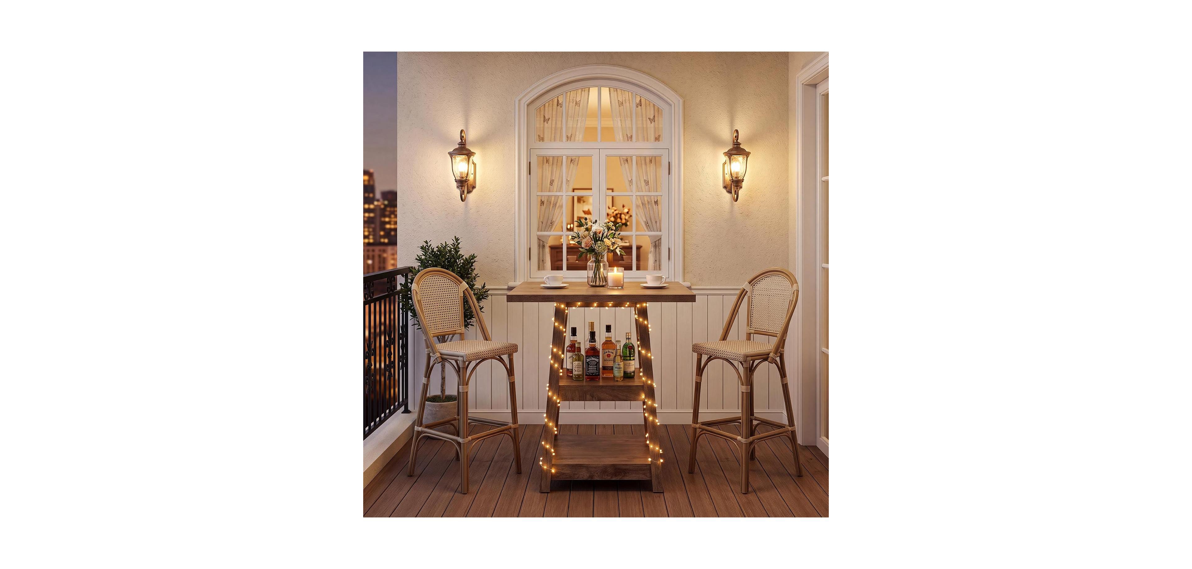 Tribesigns Bar Table, Extra Long High Top Table with Sturdy Iron Footrest