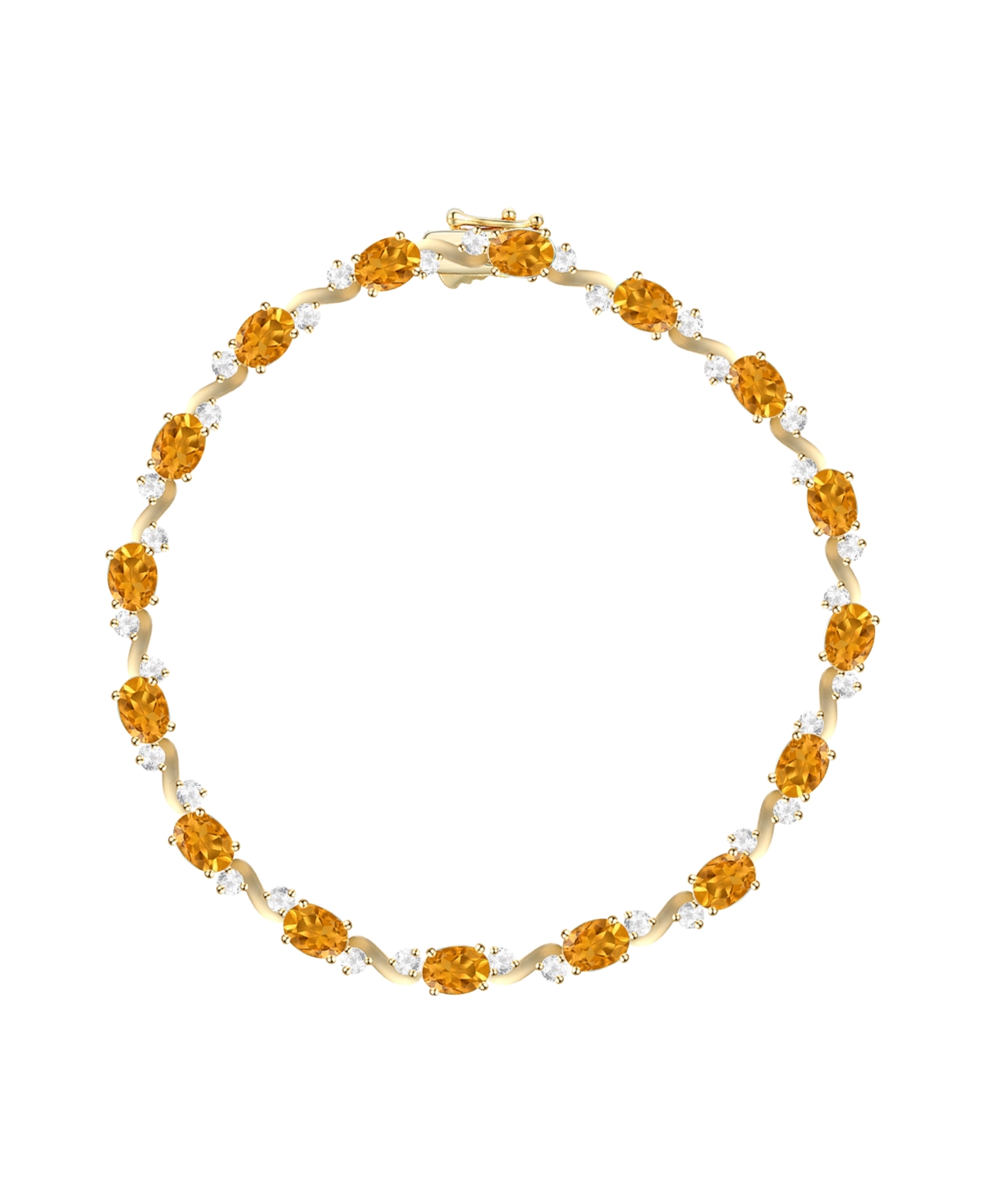 Amethyst & White Topaz Bracelet (3-1/6 ct. t.w. Amethyst, 1 ct. t.w. White Topaz) in 14k Gold Over Sterling Silver - Citrine / 14k Gold Over Sterling