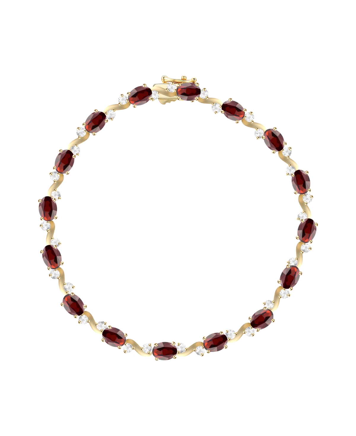 Amethyst & White Topaz Bracelet (3-1/6 ct. t.w. Amethyst, 1 ct. t.w. White Topaz) in 14k Gold Over Sterling Silver - Garnet / 14k Gold Over Sterling S