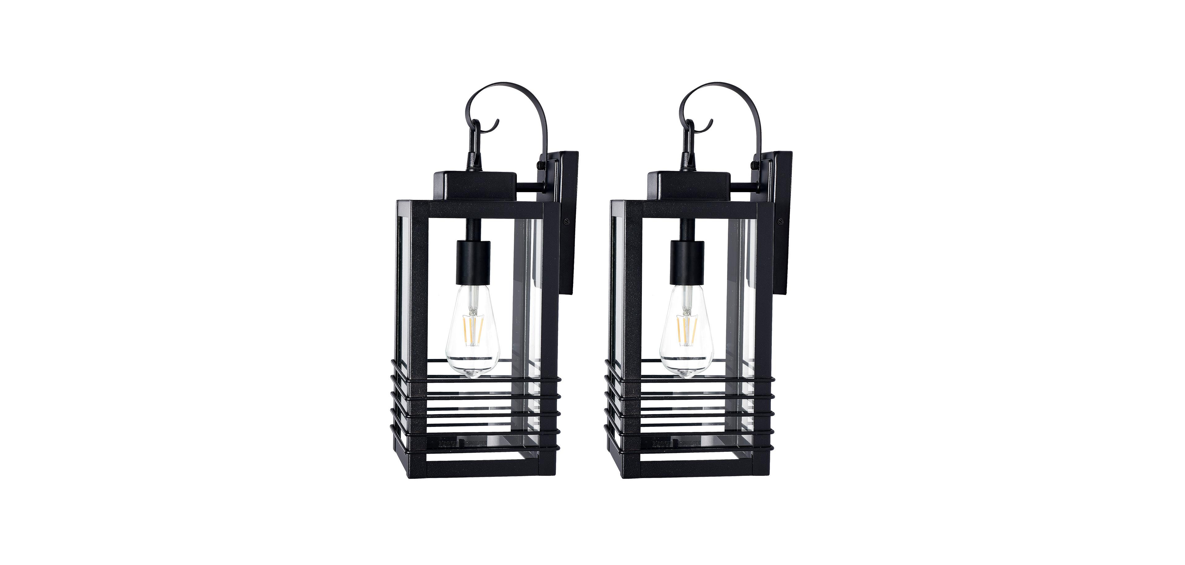 Busdays 18 Inch Matte Outdoor Wall Lantern Large Exterior Waterproof Light Glass Shade Porch Sconce for House Garage Etl Listed
