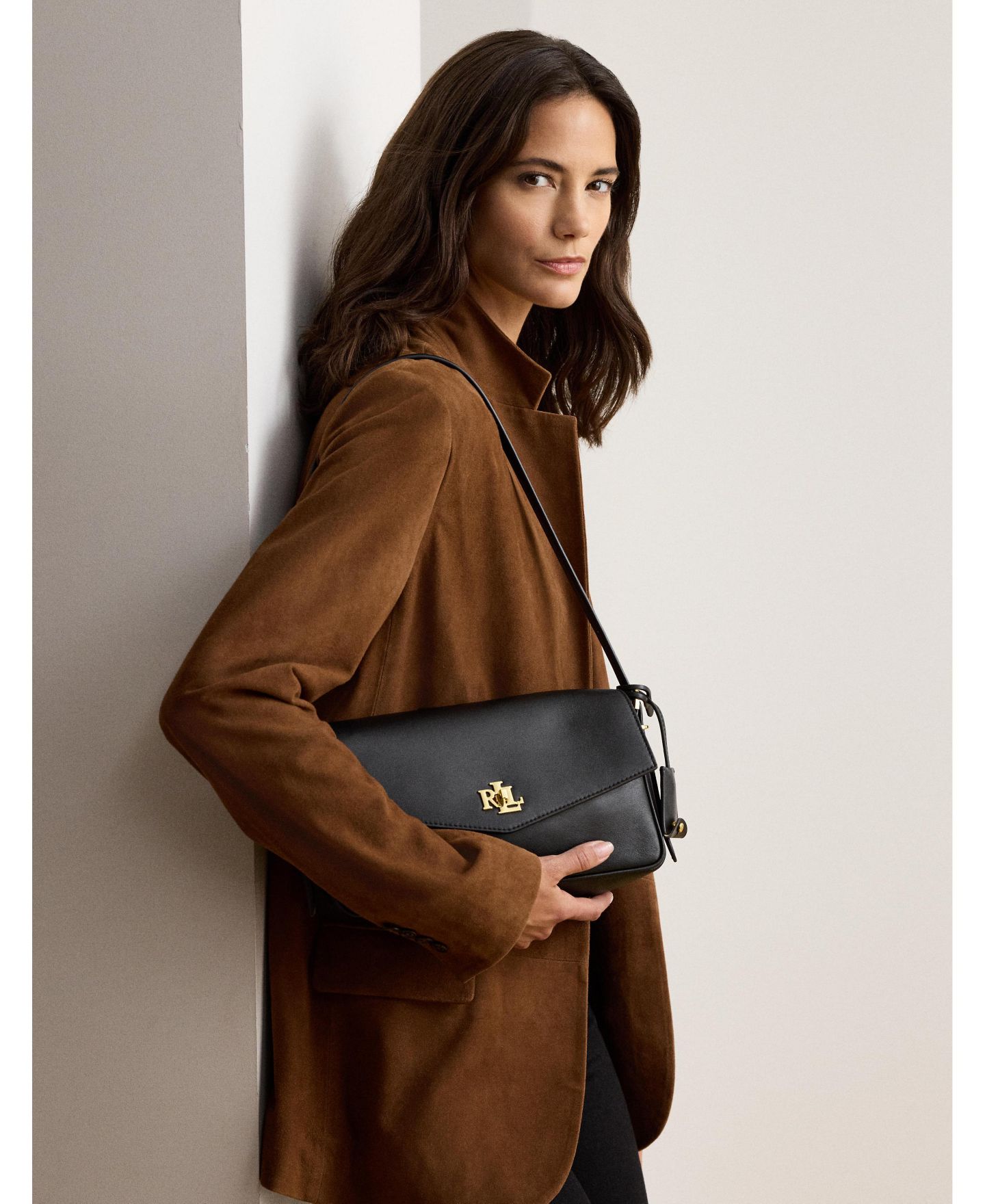 Женская сумка Lauren Ralph Lauren Farrah Small Shoulder, цвет: Чёрный — фото 2