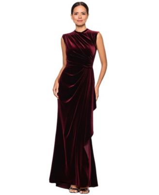 Women's Cherie Long Velvet Mock Neck Gown