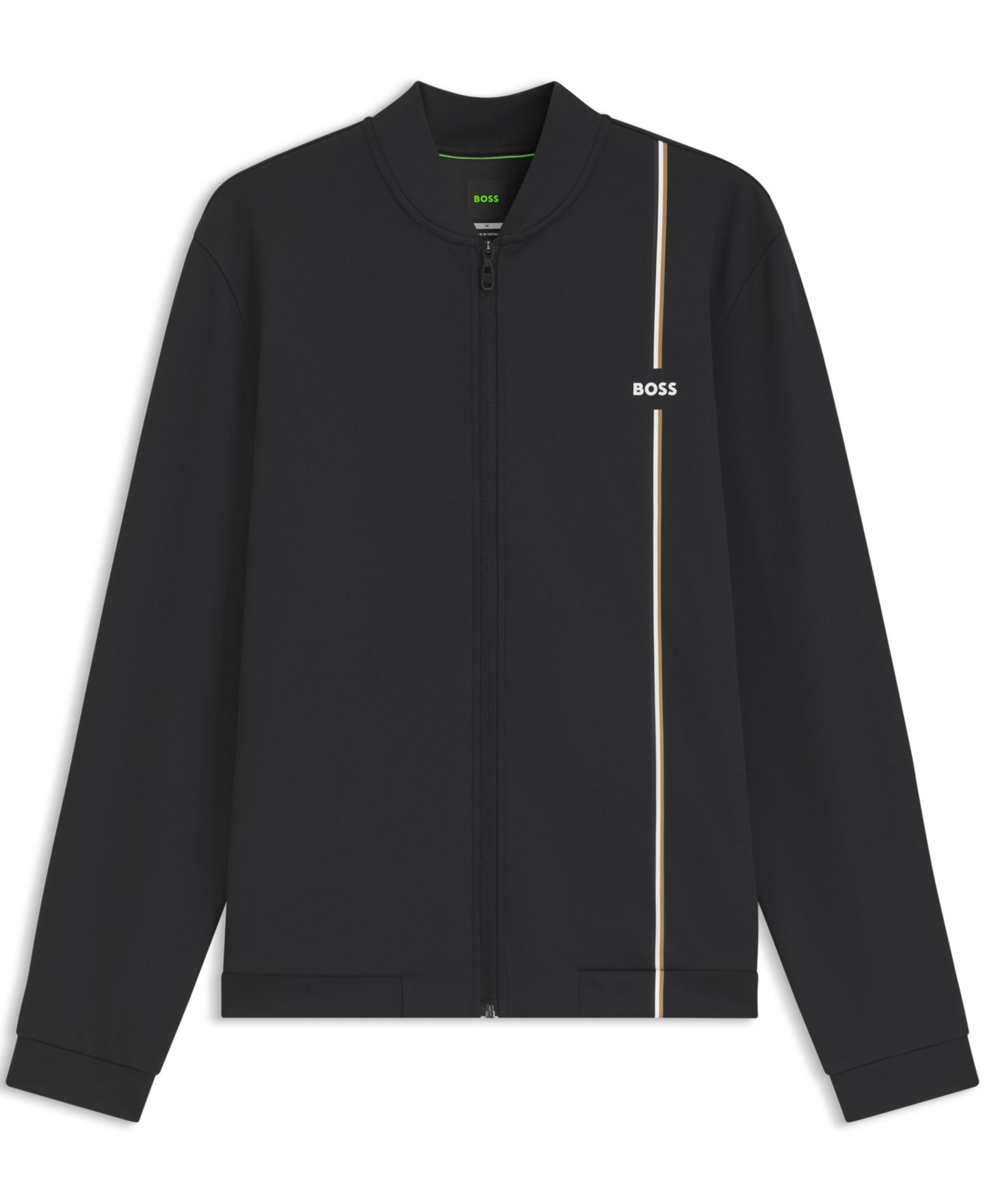 Мужской свитшот Hugo Boss Stretch Regular-Fit Full-Zip, цвет: Чёрный — фото 3