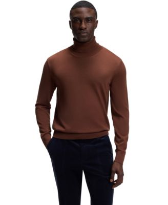 BOSS by Men's Merino Wool Regular-Fit Musso Turtleneck Sweater