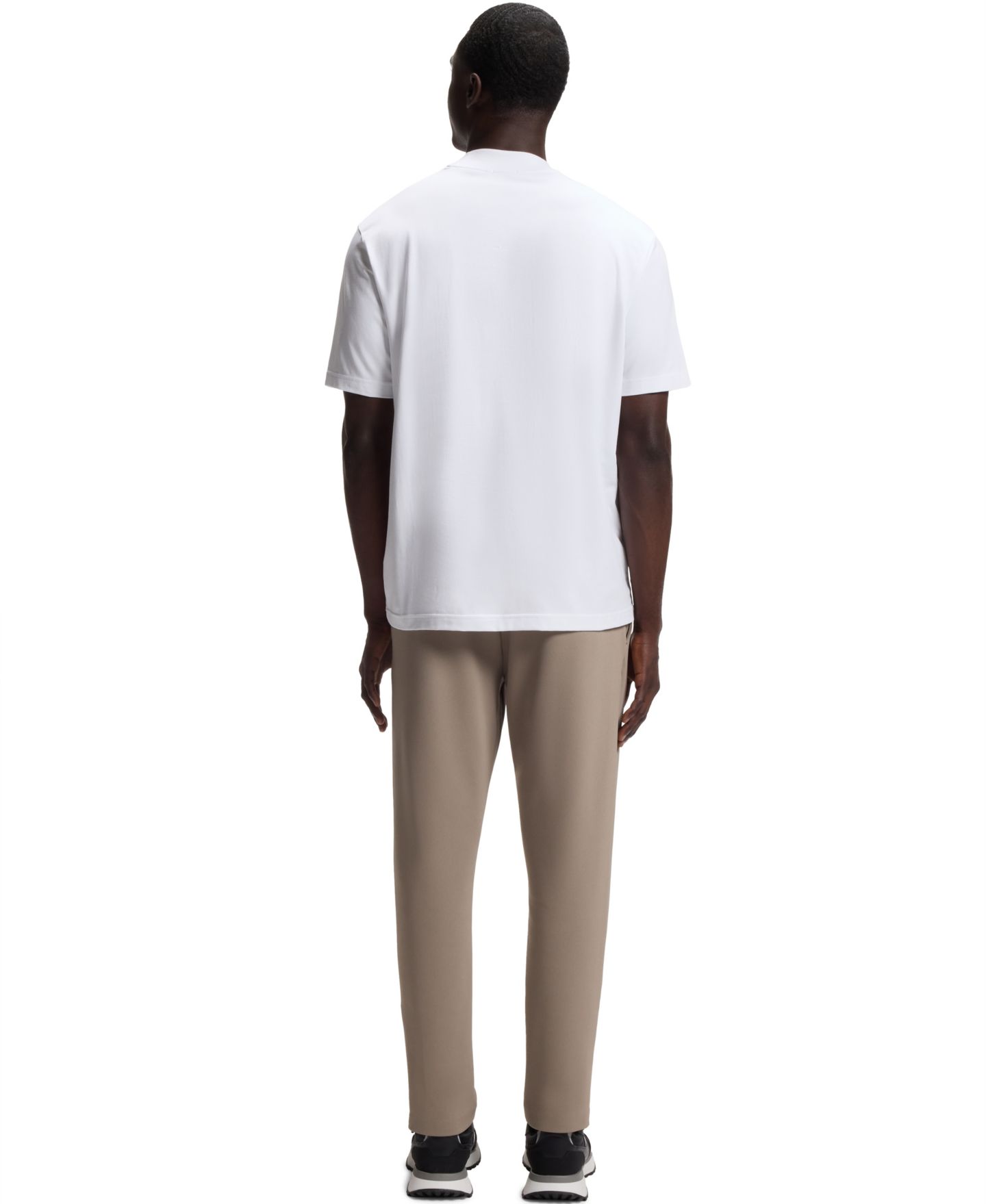 Мужская футболка Hugo Boss Mock-Neck Relaxed-Fit, цвет: Белый — фото 2