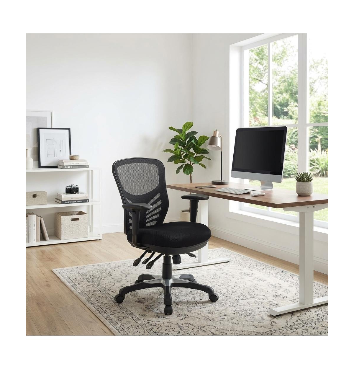 Bison Office Breathable Mesh Mid-Back Ergonomic Office Chair with Adjustable Arms