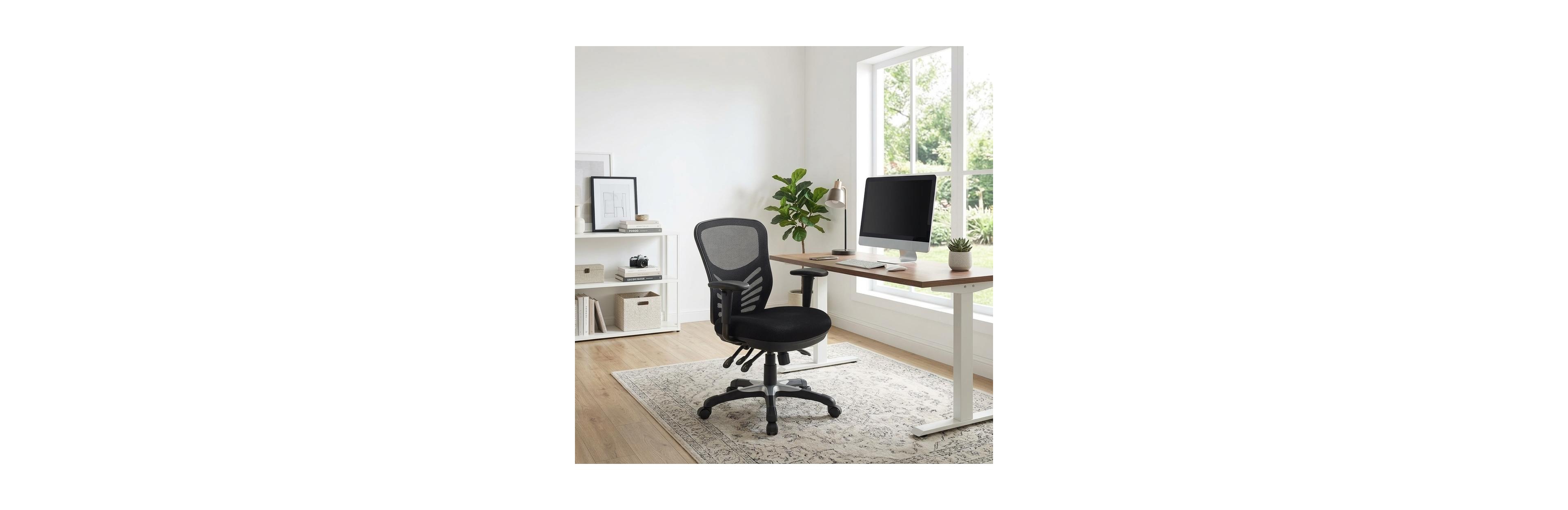Bison Office Breathable Mesh Mid-Back Ergonomic Office Chair with Adjustable Arms