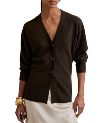 Women's Tyla Wool-Blend V-Neck Long-Sleeve Cardigan Sweater