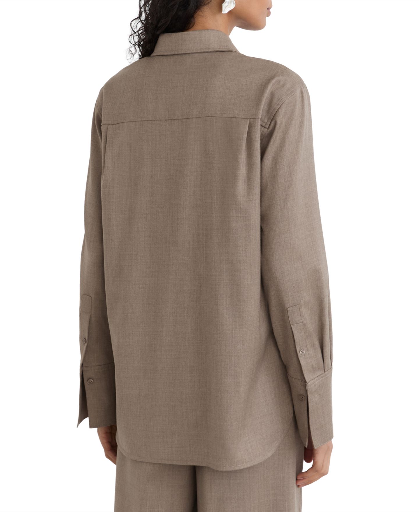 Женская рубашка REISS Adie Long-Sleeve Button-Up, цвет: Нейтральный — фото 3