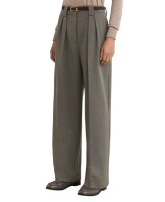 Petite Katya Wide-Leg Pleated Trousers