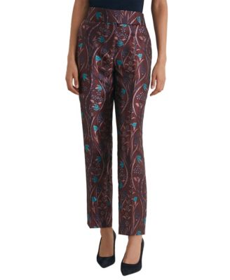 Women's Floral-Jacquard Tapered Trousers